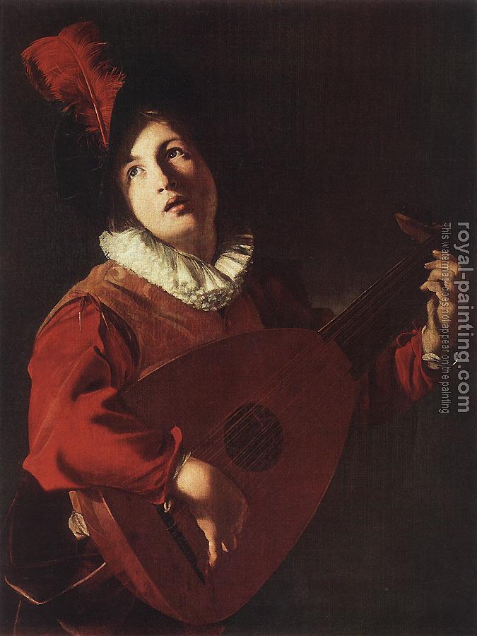 Bartolomeo Manfredi : Lute Playing Young